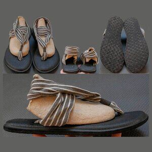 Sanuk Sandals Women's Size US 8 UK 6 EUR 39, Grey And White